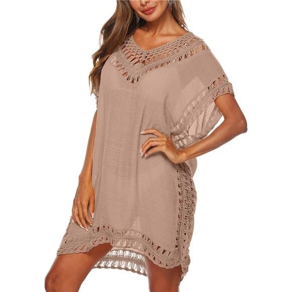 Other - Womens Swimsuit Cover Up Hollow Out Khaki